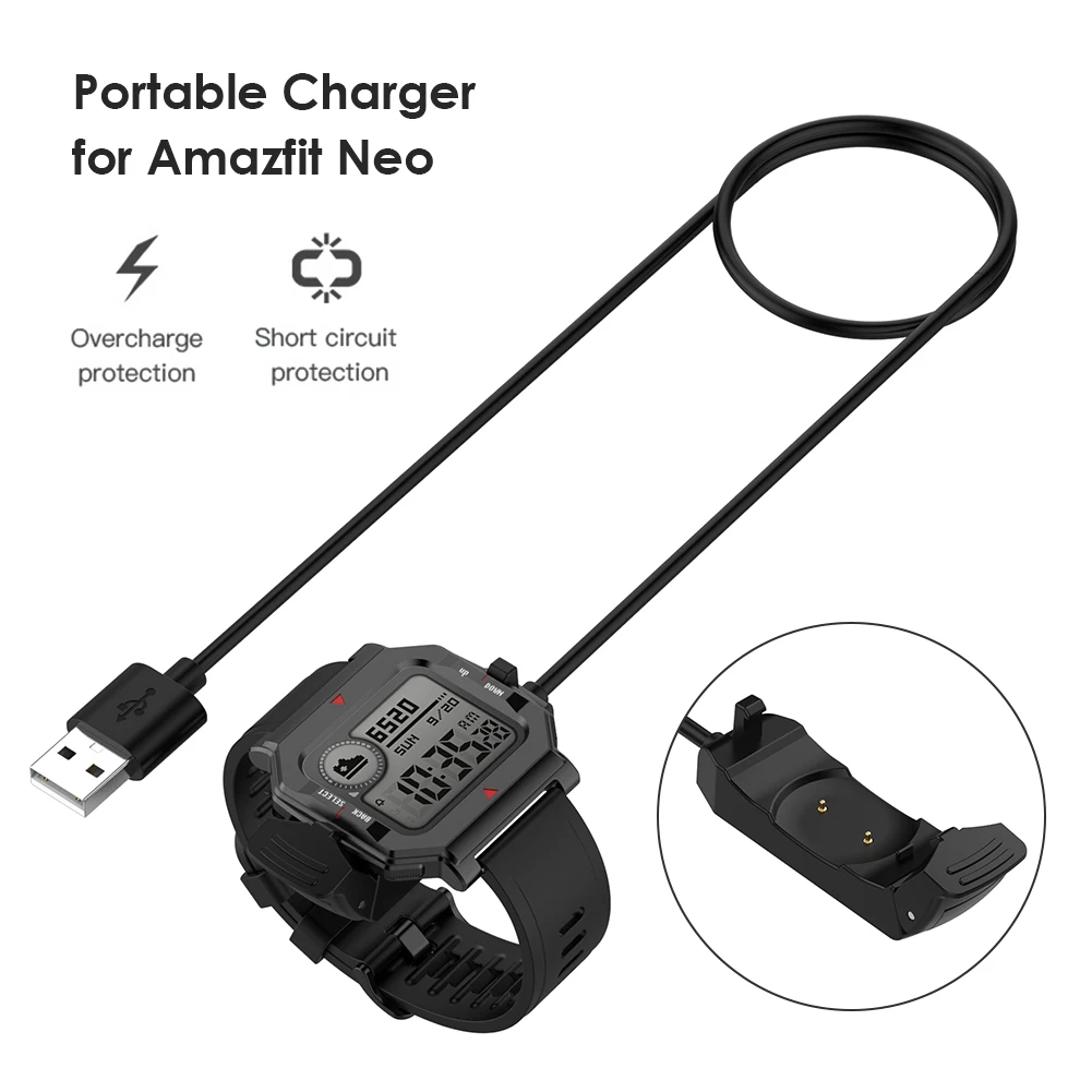 Cable de carga USB de 1m, cargador de reloj inteligente para Huami Amazfit Neo, Cable de carga inalámbrico, dispositivo de carga portátil - imagen 2