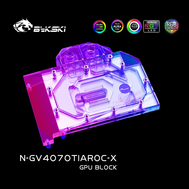 Bykski-bloque de agua para GIGABYTE GeForce RTX 4070 Ti GAMING / AERO /TWF3OC GPU Card/ Copper Cooler RGB radiador/N-GV4070TIAROC-X - imagen 5
