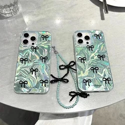 Funda Samsung Galaxy con lazo y cadena de perlas anticaídas