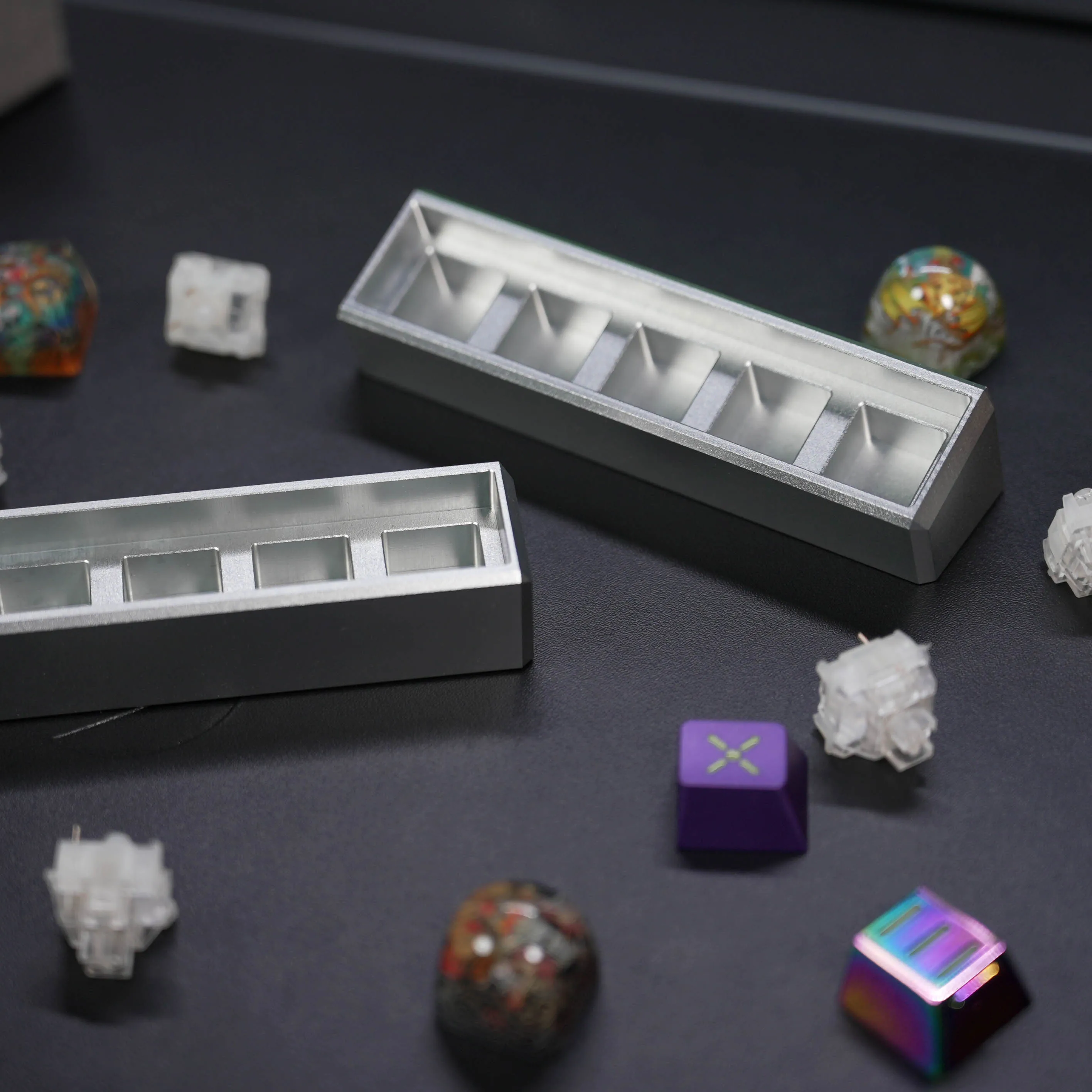 Caja de almacenamiento de tapa de llave de aleación de aluminio, estuche de Metal para teclado mecánico, bandeja de almacenamiento de cobre, adornos de escritorio - imagen 4