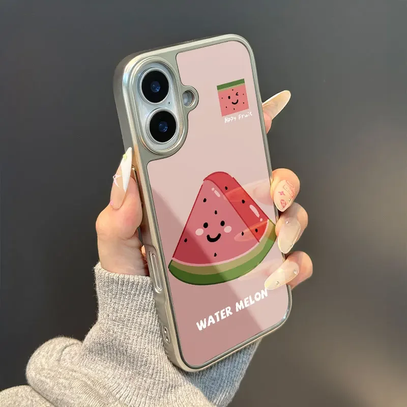 Funda de teléfono Happy sandía para iPhone 11/12/13/14/15/16/17 Pro Max AIR PLUS, funda de teléfono epoxi TPU anticaída