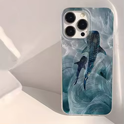 Para POCO X7 Pro 5G arte océano tiburón ballena diseño funda de teléfono para Xiaomi Mi POCO X7 X6 X5 X3 M6 Pro 4G cubierta de parachoques a prueba de golpes
