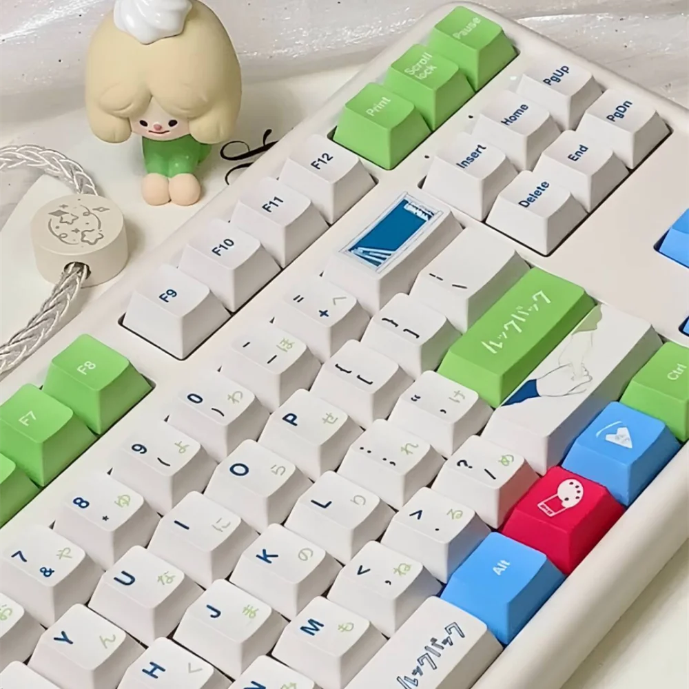 Juego de teclas japonesas de perfil Cherry de 143 teclas, Material PBT, subteclas de tinte de 5 lados para teclado mecánico Gateron Outemu Switch - imagen 4