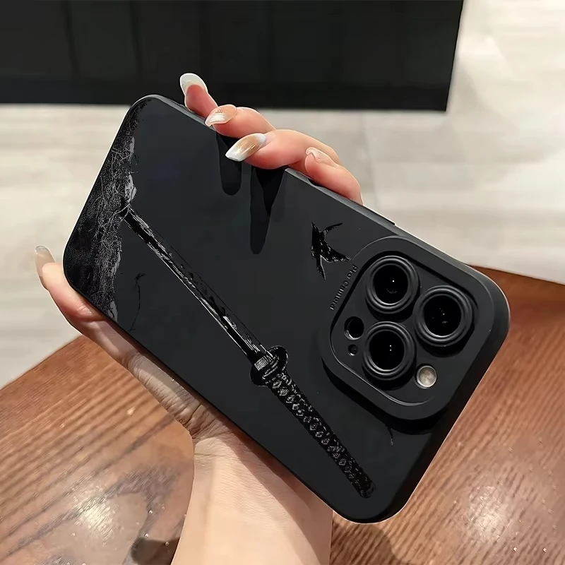 Para iPhone 17 16 15 14 13 12 11 Pro Max Funda la espada patrón creativo Funda protectora para iPhone XS Max XR 17 Air 16e Funda - imagen 3