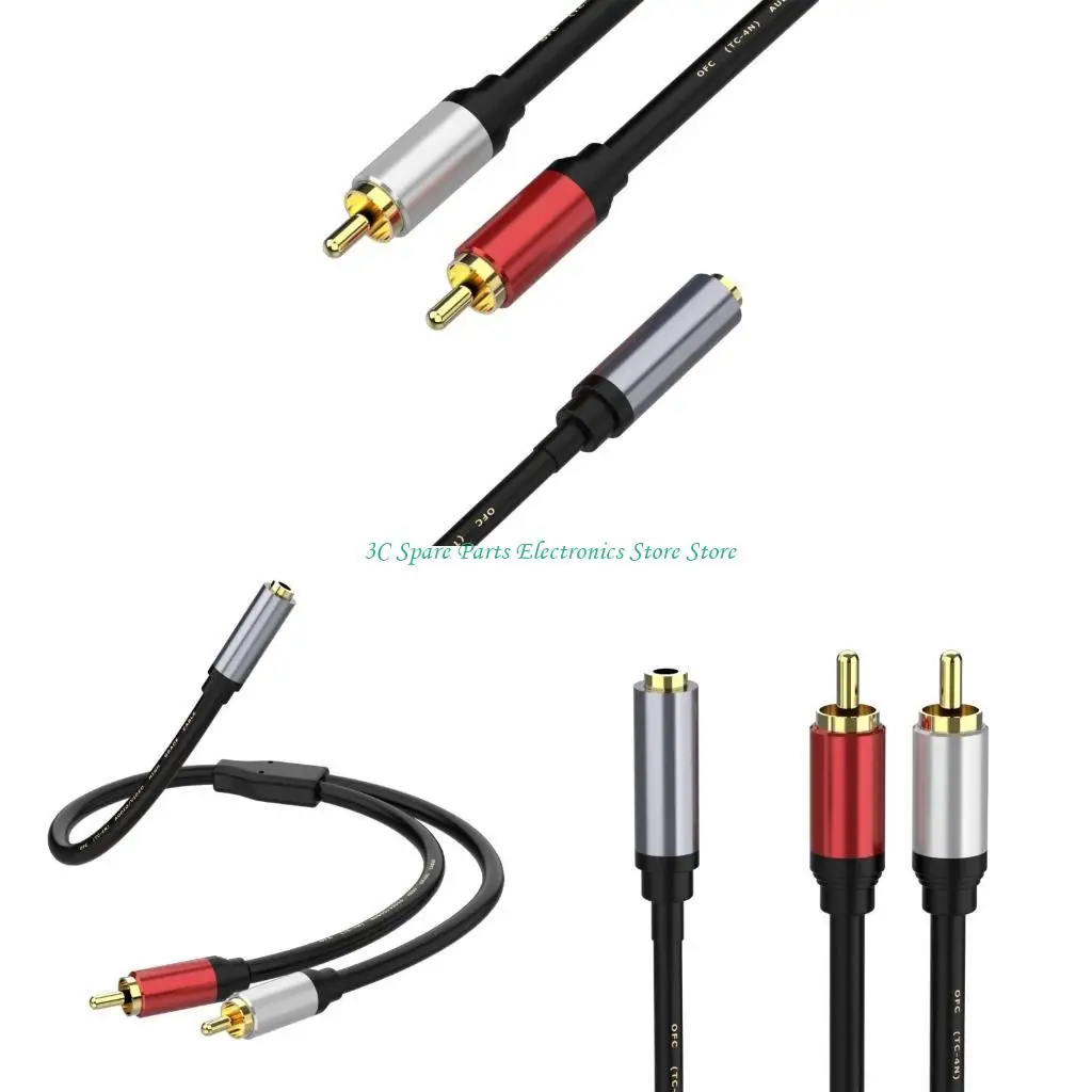 Cable auditivo 12pc 1 a 2 3.5 mm a 2RCA Conexión suave del adaptador auditivo