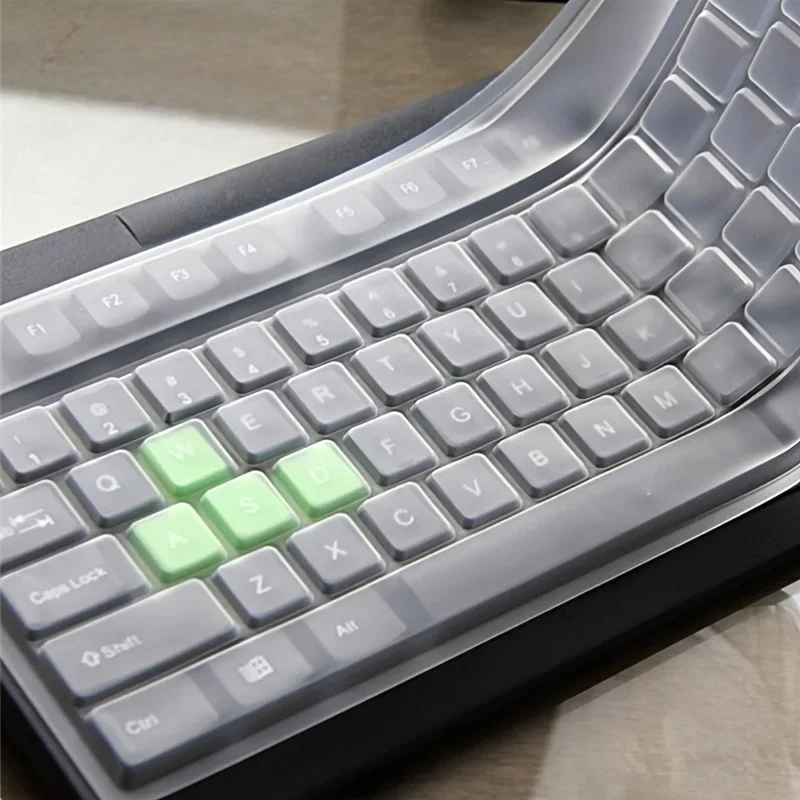 Película protectora de silicona para teclado Universal, cubierta de piel para PC de escritorio, Gel de sílice transparente, cubierta transparente para teclado cóncavo - imagen 2