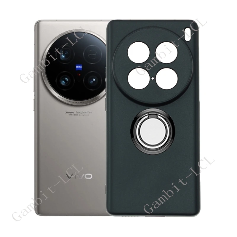 Para Vivo X100 Ultra X100 X100s Pro X200 Pro Mini X100Pro soporte de anillo trasero funda de teléfono suave TPU Original cubierta a prueba de golpes