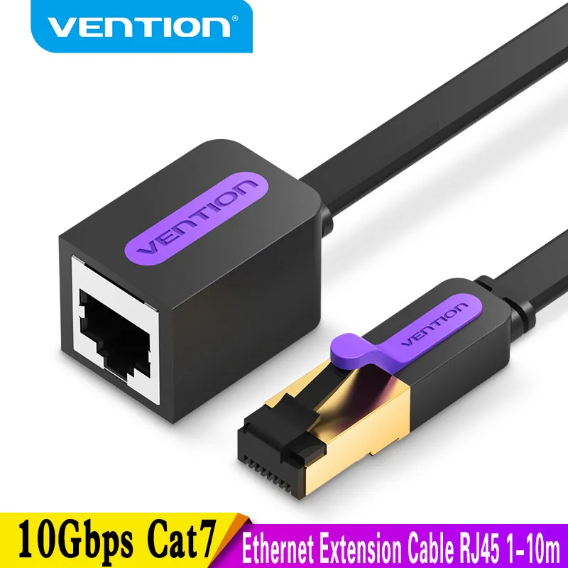 Vention Cat7 Cable Extensión Ethernet RJ45 Cat7/Cat6 Macho Hembra Adaptador Extensor Ethernet Rj45 PC Portátil Cable Ethernet - Vista principal del producto