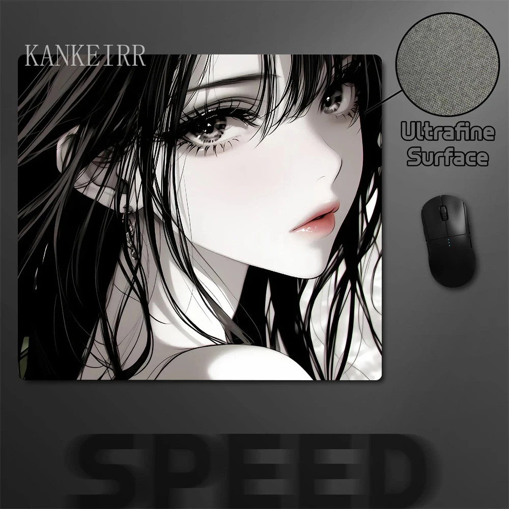 Alfombrilla de ratón para juegos e-sports, alfombrilla de ratón antideslizante profesional de Anime oscuro para chica, alfombrilla para teclado y ordenador - imagen 3