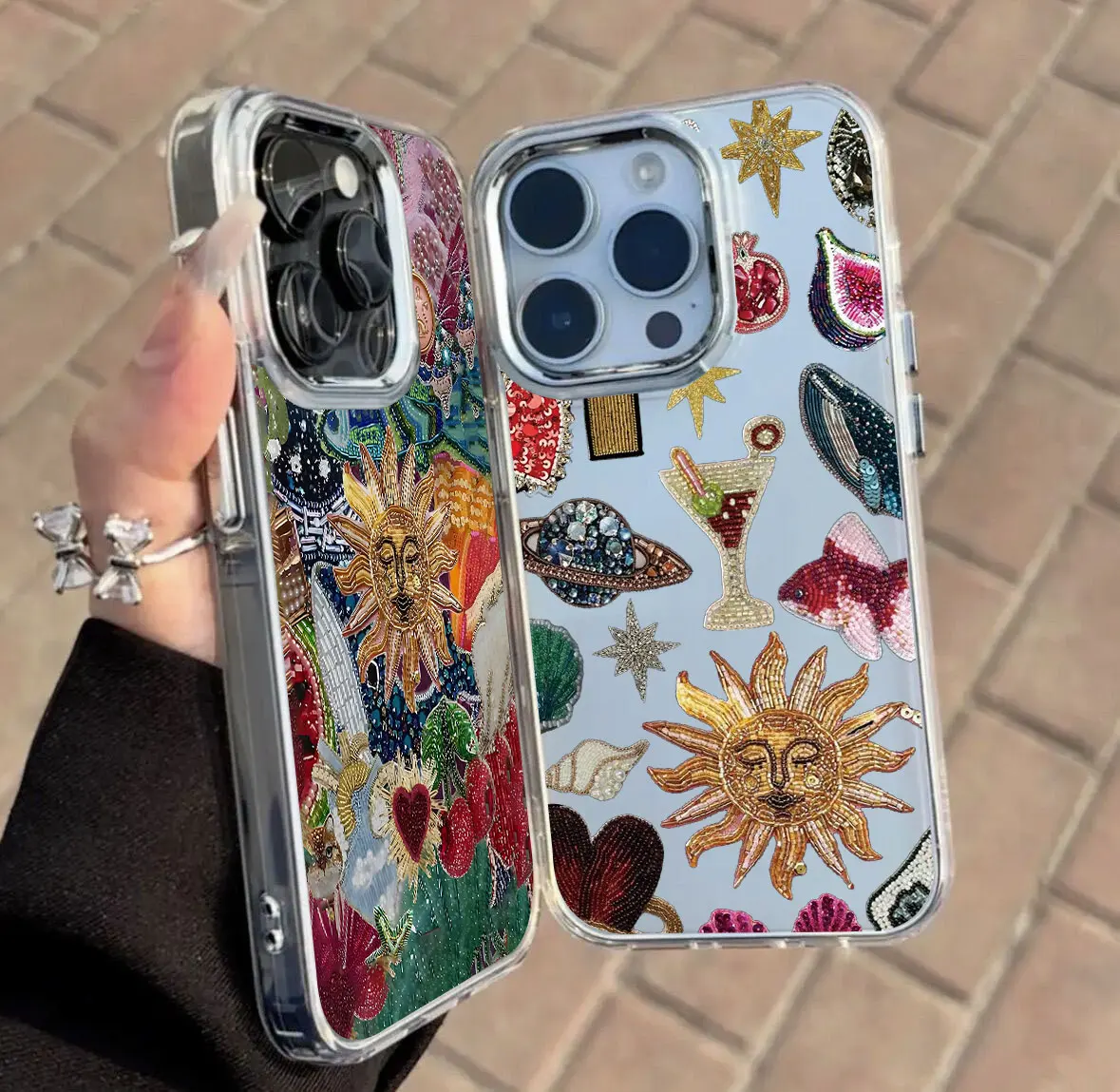 Funda de teléfono de dibujos animados de cara de sol y estrellas de estilo Retro para OPPO Reno2 Reno4 Reno5 Reno6 Reno8 Reno11 Reno12 Reno13 Z T F Pro 4G 5G - imagen 3
