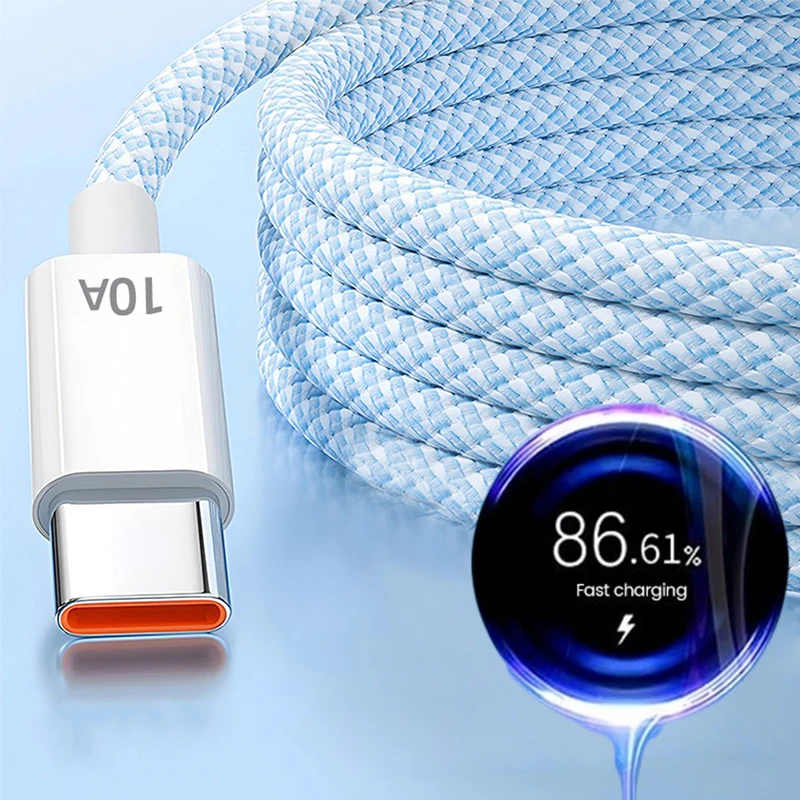 Cable tipo C de 120W, 10A, carga súper rápida, Cable de datos USB A a USB-C para teléfonos Samsung, Xiaomi, Android, Cable cargador de tableta