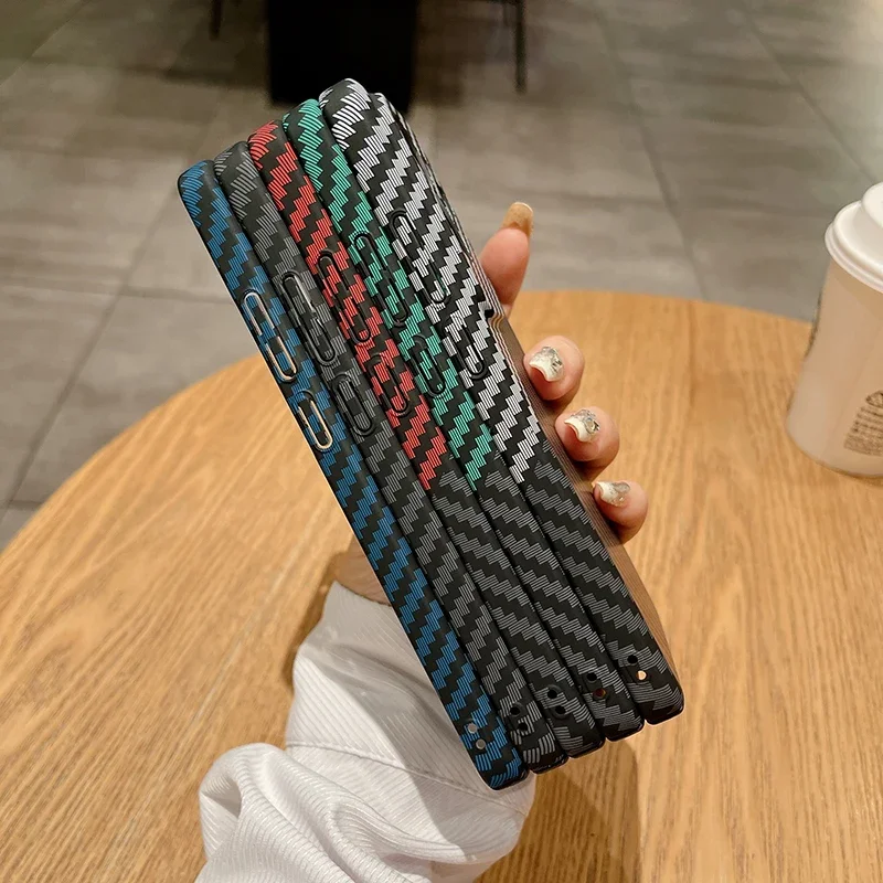 Para Realme GT 7 Pro funda ultrafina de fibra de carbono con patrón de rayas textura mate cubierta de luz dura para Realme GT7 Pro - imagen 4