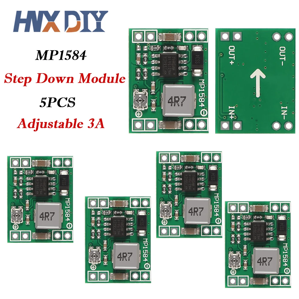 5/10 Uds MP1584EN convertidor de DC-DC ajustable 3A módulo regulador de voltaje reductor reemplazar LM2596s MP1584 DC DC Buck Board - imagen 5