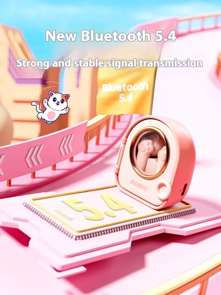 Nuevo Somic C10 auricular inalámbrico Bluetooth auricular de bajo retardo Gamer música modo Dual auriculares ENC batería de larga duración para Xiaomi - imagen 3