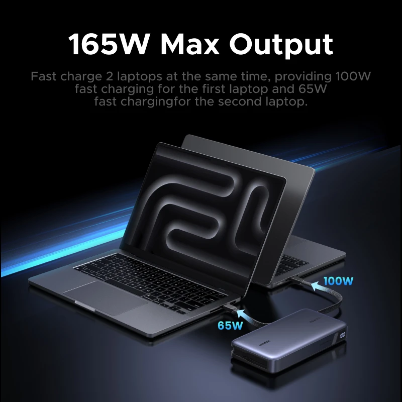 UGREEN Nexode PD 165W 25000mAh Power Bank 140W PD3.1 Cargador rápido portátil para computadora portátil con cables duales tipo C Batería externa - imagen 2
