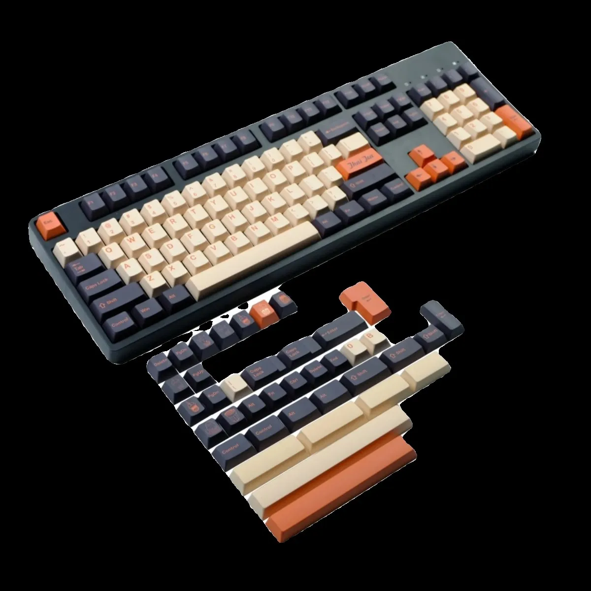 GMK Thai Tea Keycaps, PBT Dye, sublimación, perfil de cereza, 61, 64, 68, 75, 84, 87, 96, 98, 143, diseño, 104 teclas/juego - imagen 5