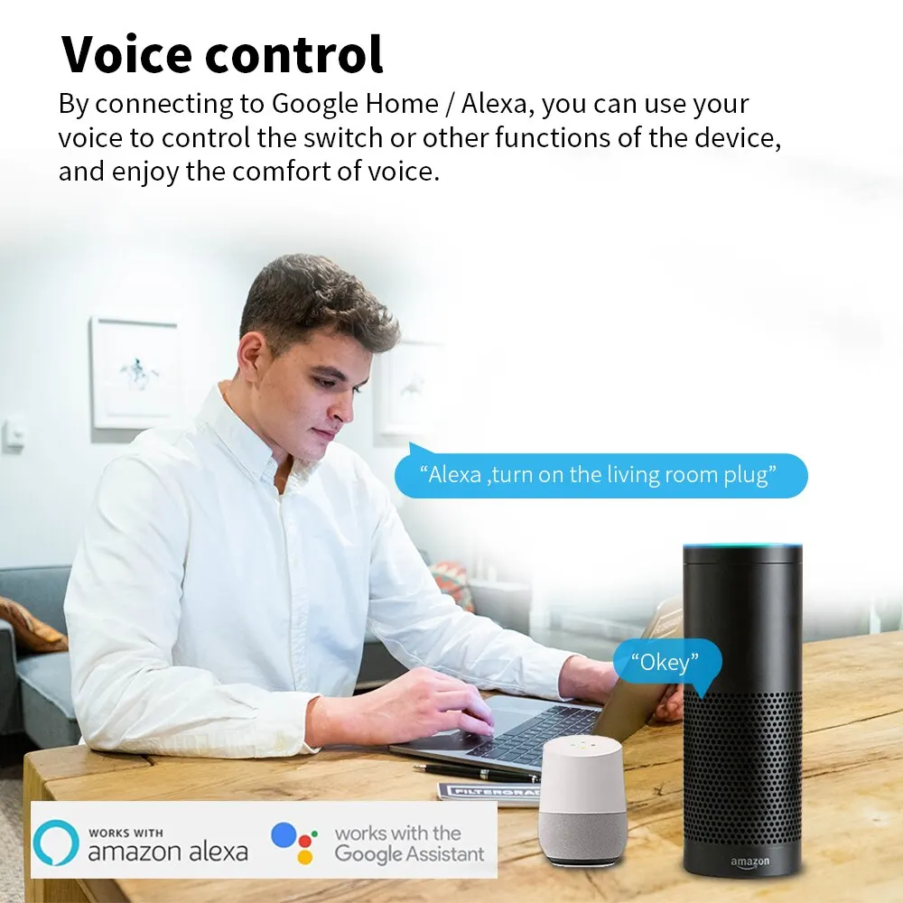 Enchufe inteligente Zigbee UE 16A/20A enchufe inteligente con cuenta regresiva temporizada Control de voz funciona con Alexa Google Home Alice - imagen 4