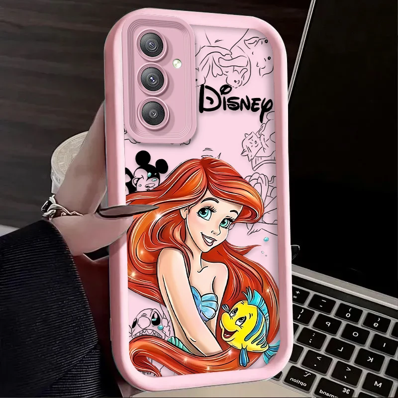 Funda de teléfono de princesa Sirenita de Disney para Samsung Galaxy S24 S23 S22 S21 Ultra Plus FE A54 A34 A14 A73 A53 A33 5G, funda suave - imagen 3