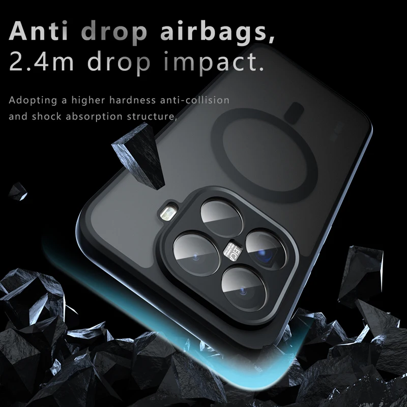 Para Xiaomi 15T, 15T Pro funda magnética ELVEV Airbag anticaída TPU cubierta dura de teléfono mate para PC - imagen 2