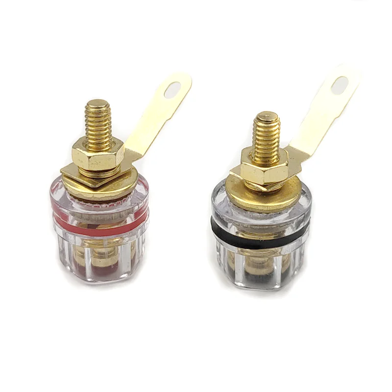 Poste de encuadernación de Terminal de altavoz amplificador de 4 piezas, conector Jack de enchufe Banana de 4mm y 27mm