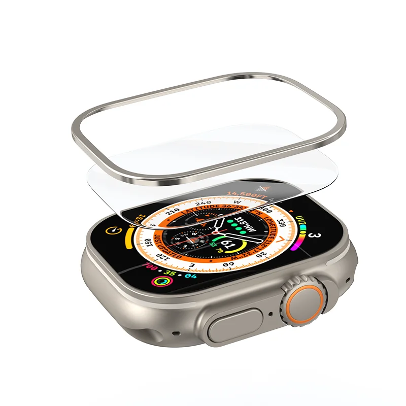 Caja PZOZ, película de vidrio templado para iWatch Ultra 2, carcasa de Metal, funda trasera de PC para Apple Watch, bolsa protectora de pantalla Ultra 49mm - imagen 5