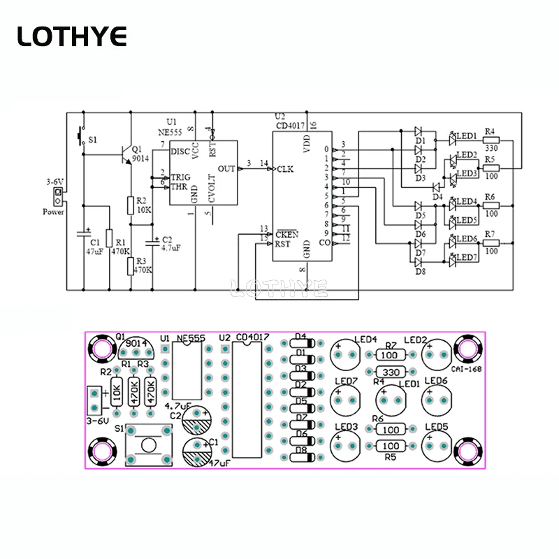 Kit de producción de dados DIY, piezas de soldadura Led para entrenamiento de soldadura escolar, componentes electrónicos de montaje de soldadura - imagen 2