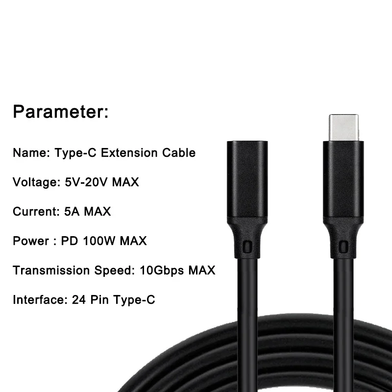 Cable de extensión USB C Cable extensor tipo C USB-C Thunderbolt 3 para Xiaomi Nintendo Switch Cable de extensión USB 3,2 - imagen 5