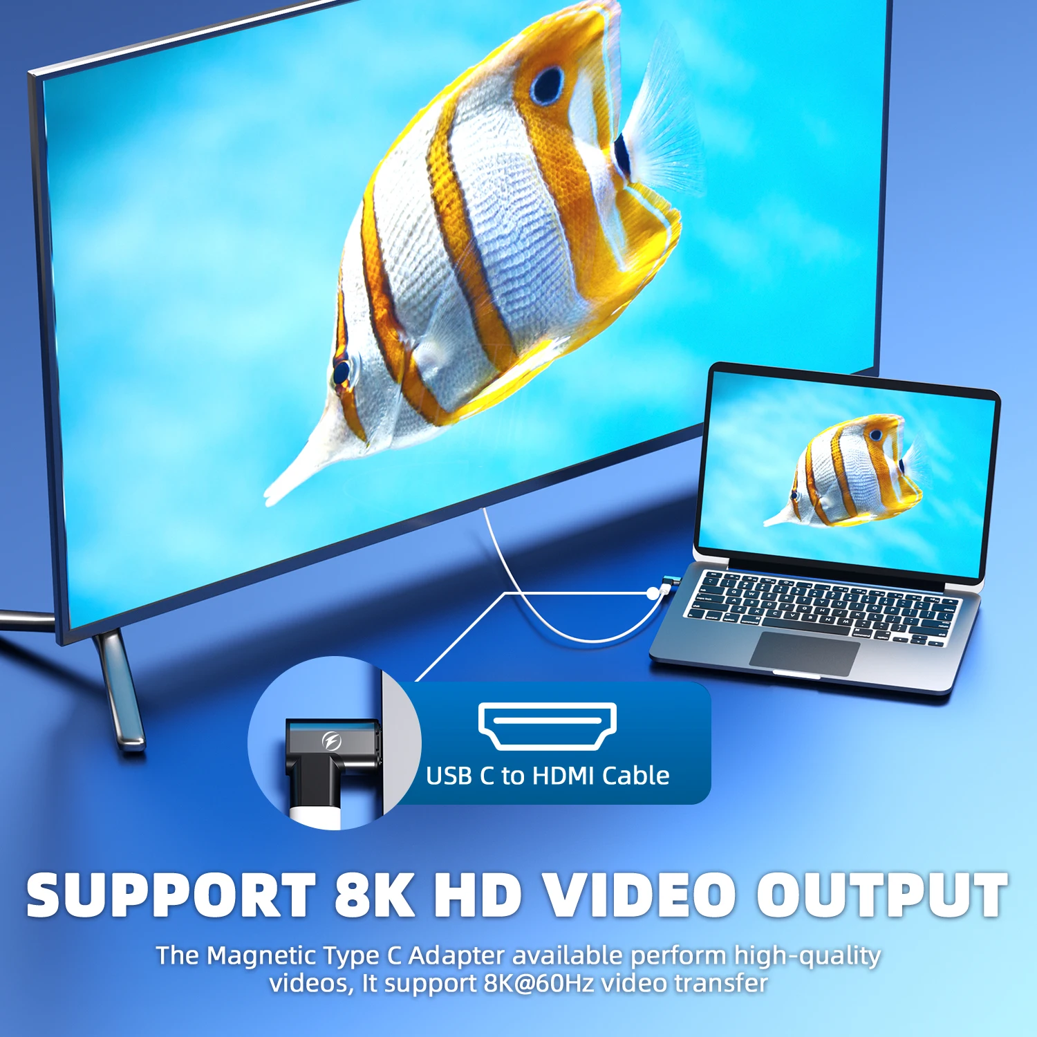 USB C a C 8K @ 60Hz Transferencia de datos 140W 20/40Gbps Adaptador tipo C Carga rápida 5A USB4.0 Conector magnético para tableta teléfono móvil - imagen 5