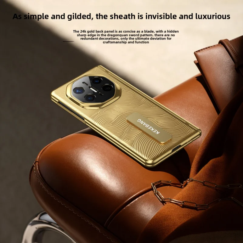 Para Huawei Mate X6 X5 funda de lujo dura dorada bisagra media soporte pluma funda protectora trasera para Huawei Mate XT X6 X5 Shell - imagen 2