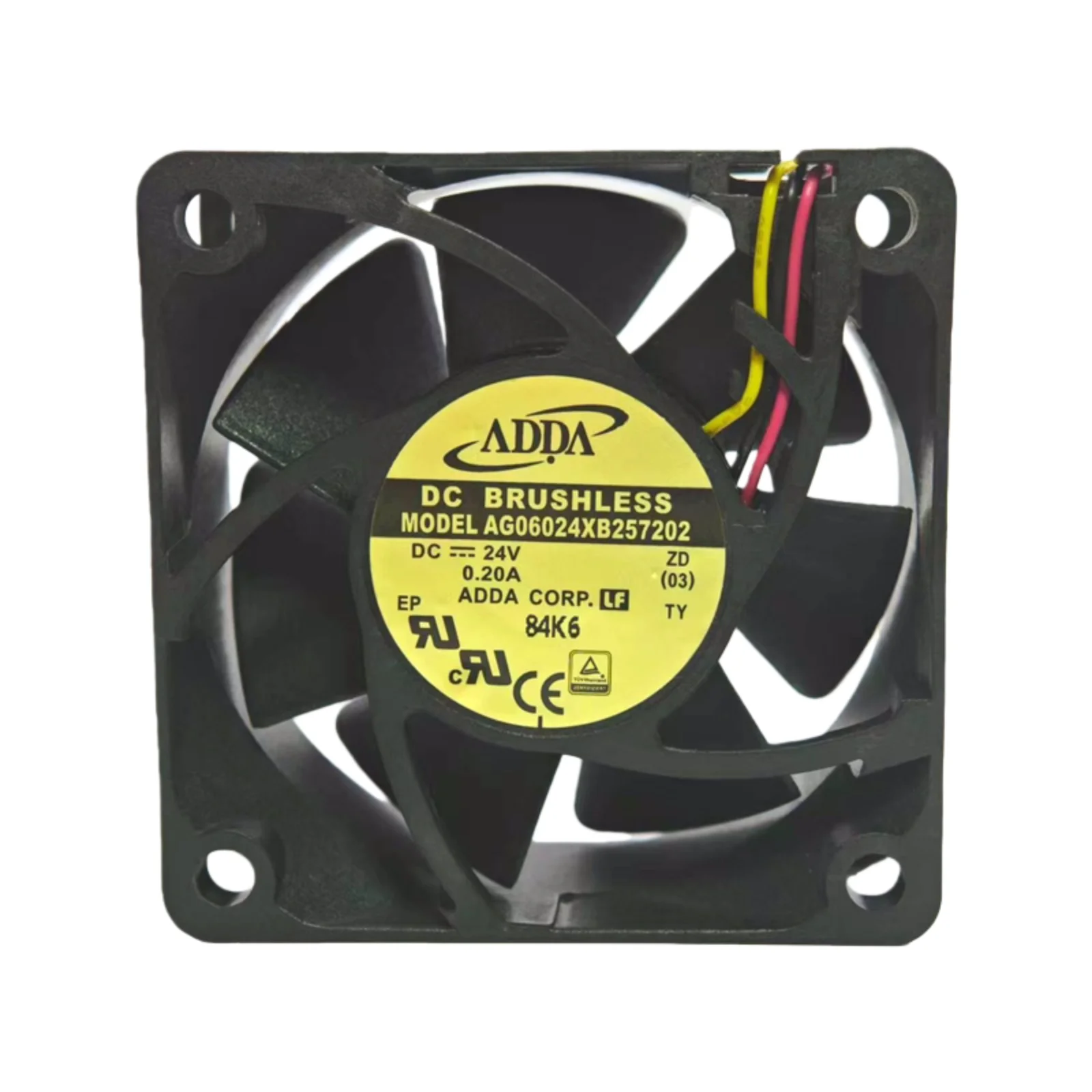 Nuevo para ventilador ADDA AG06024XB257202 60x25mm DC24V con función de alarma, detección de fallos de 3 cables, solución de refrigeración Industrial