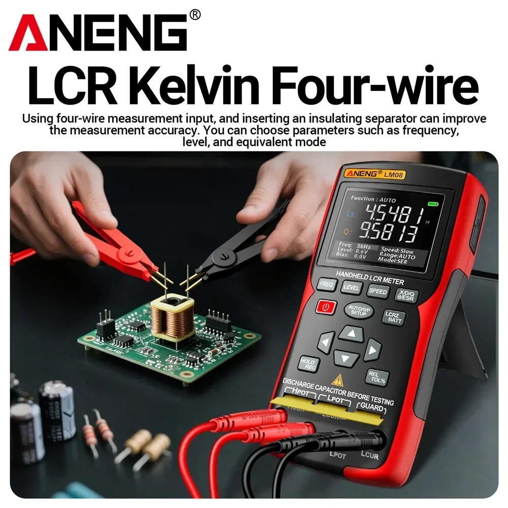 Multímetro Digital de puente LCR ANENG LM08, herramienta de prueba electrónica de inductancia de resistencia de capacitancia automática de alta precisión - imagen 3