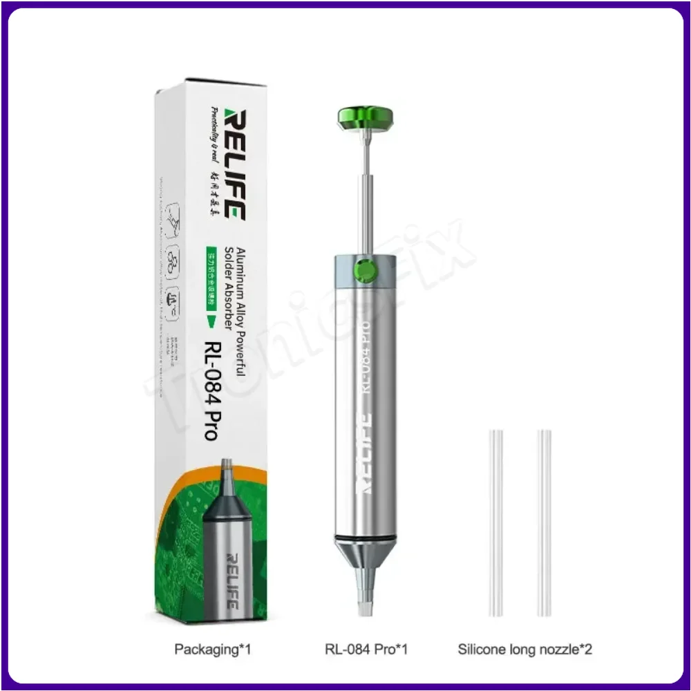 RELIFE-pistola de pasta de soldadura RL-084 Pro/Plus, herramienta de soldadura absorbente de estaño y eliminación, rebote automático, operación con una sola mano