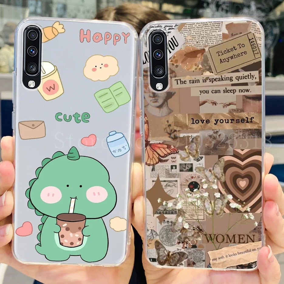 Funda de silicona suave con dibujos animados para Samsung Galaxy A70, carcasa delgada de lujo con flores para teléfono Samsung A70 A 70 s Galaxy A70s - imagen 5