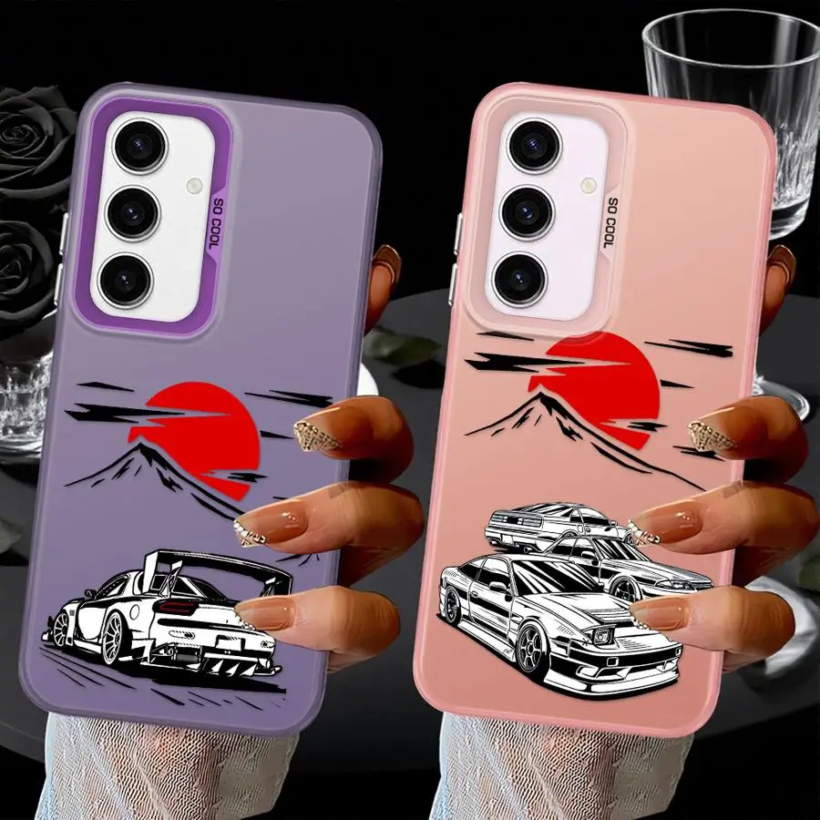 Funda japonesa Drift Car para Samsung Galaxy A22 A52 A23 A53 A24 A73 A26 A25 A36 A33 A34 A32 funda trasera para teléfono