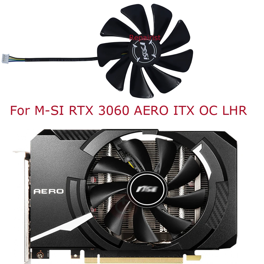 Ventiladores de tarjetas gráficas, XY-D10015SH,95mm de diámetro, para MSI RTX 3050 AERO ITX OC, para MSI RTX 3060 AERO ITX OC LHR, refrigeración de tarjetas de vídeo - imagen 5