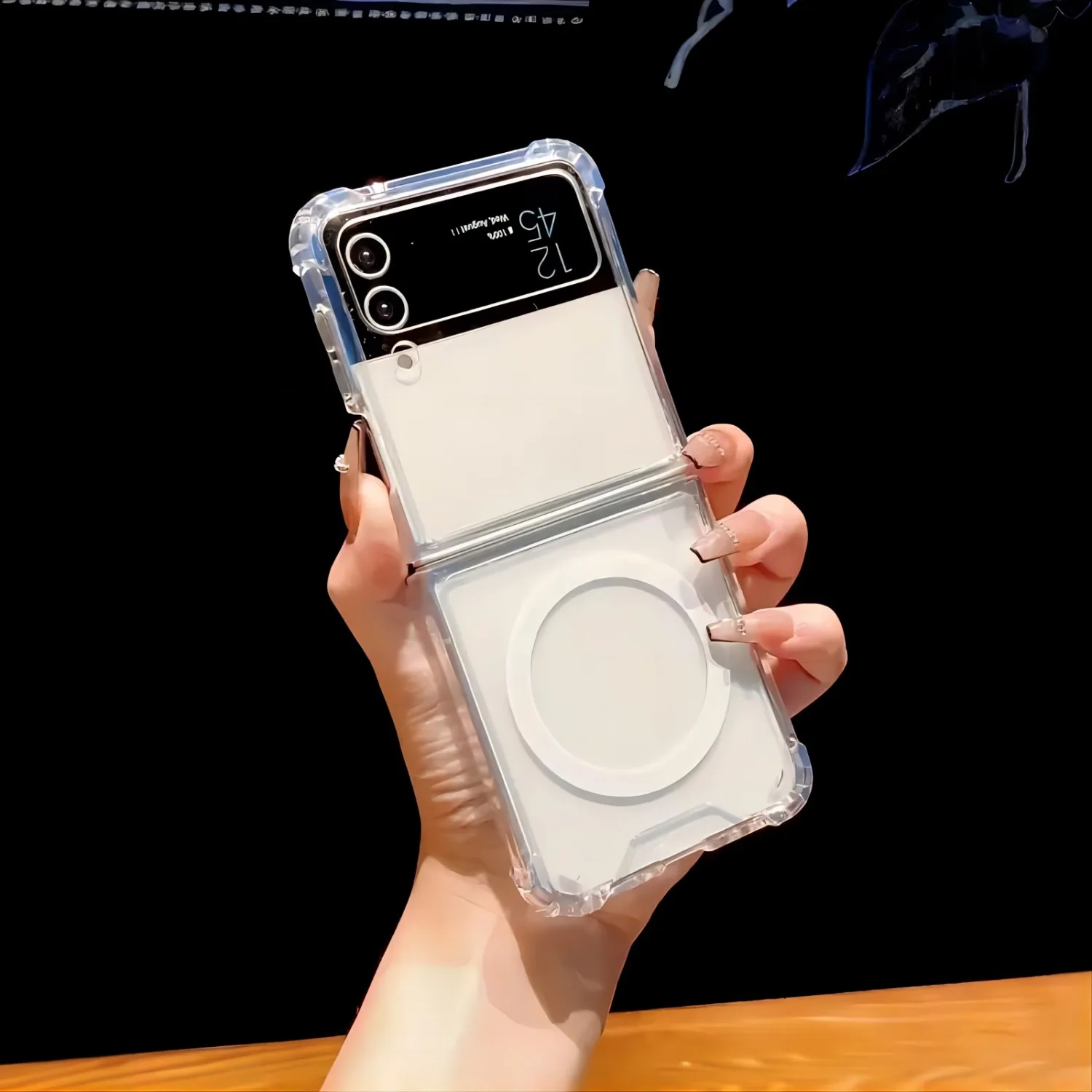 Funda magnética Galaxy Z Flip and Fold 3/4/5/6: duradera, con amortiguación de aire, transparente - Compatible con carga inalámbrica - imagen 3