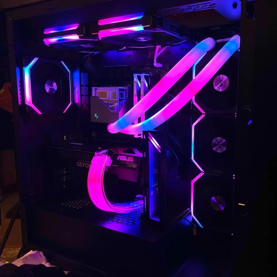 JUMPEAK Flexible 5V ARGB LED tubo de neón tira de luz funda para juegos PC AIO 120 240 360 CPU enfriador de agua y líquido Modding - imagen 5