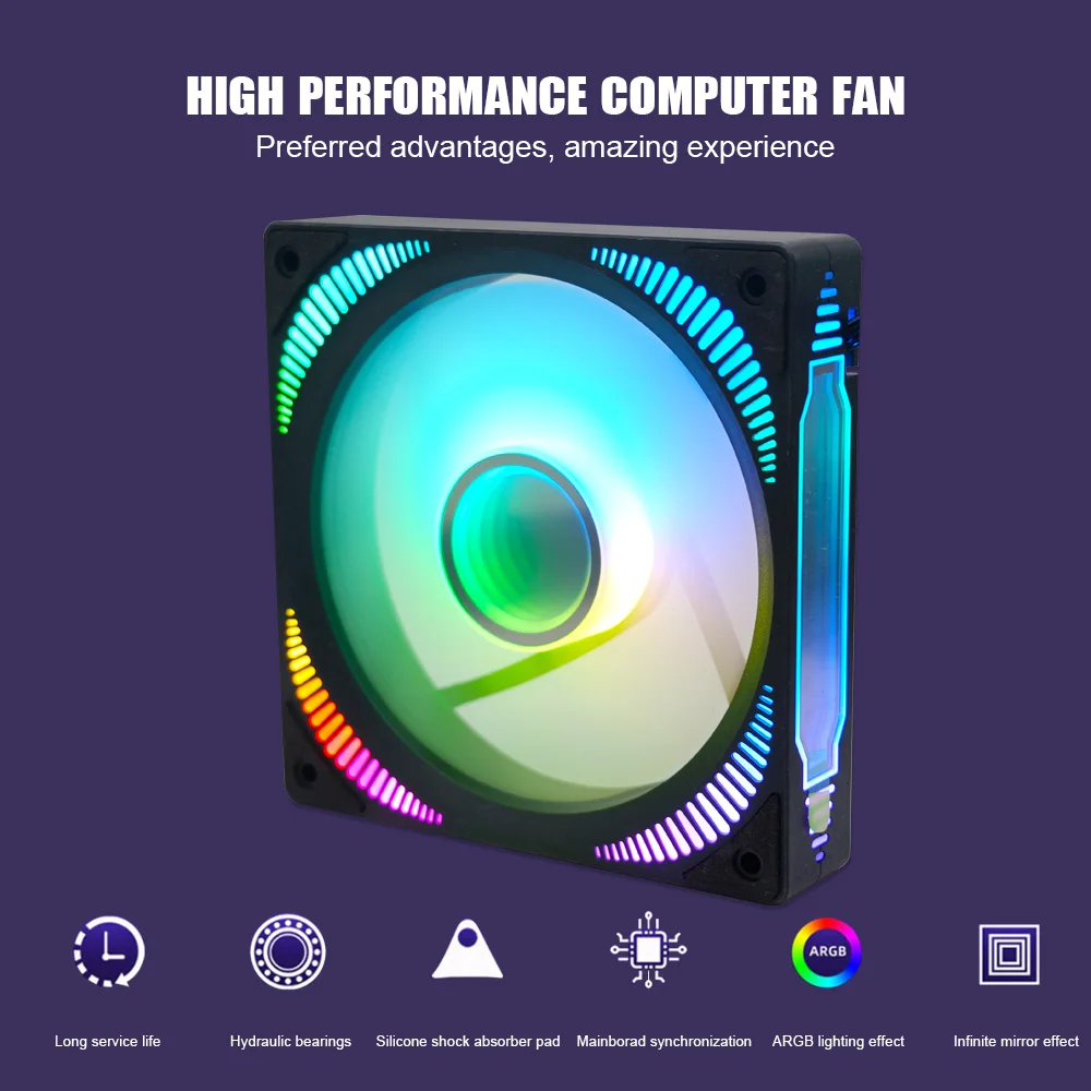 MANMU-ventilador de refrigeración Rgb para CPU de 12cm, ventiladores de refrigeración para ordenador, ventilador Rgb de 120mm para controlador - imagen 3