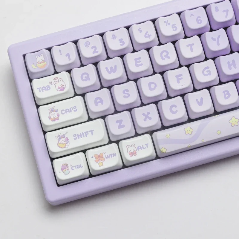 Juego de 140 teclas Dream Rabbit MAO perfil GMK PBT teclas para teclado mecánico sublimación de tinte Gaming Keycap personalizado Gk61 - imagen 2