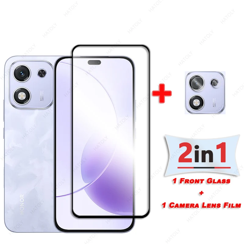 Vidrio templado para Honor X70i Protector de pantalla de vidrio para Honor X70i 5G vidrio borde negro película protectora Protector de lente de cámara - imagen 3