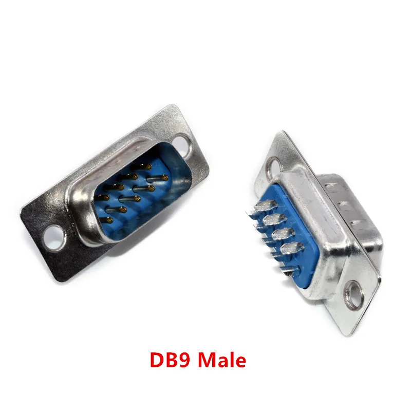 5 uds DB9 DB15 DB25 DB37 agujero/Pin hembra/macho azul conector tipo soldado RS232 puerto serie adaptador DB D-SUB 9/15/25/37P - imagen 2