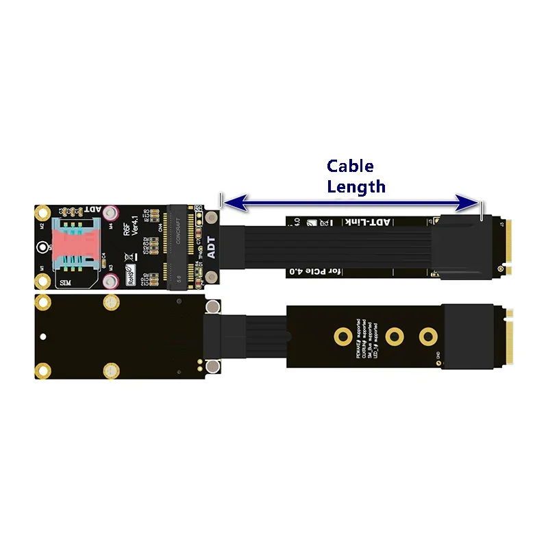 M.2 NVMe M Key a Mini Pcie tarjeta de red inalámbrica M2 NVMe Key M interfaz SSD para Minipcie Cable adaptador de extensión Pcie4.0 3,0 - imagen 2