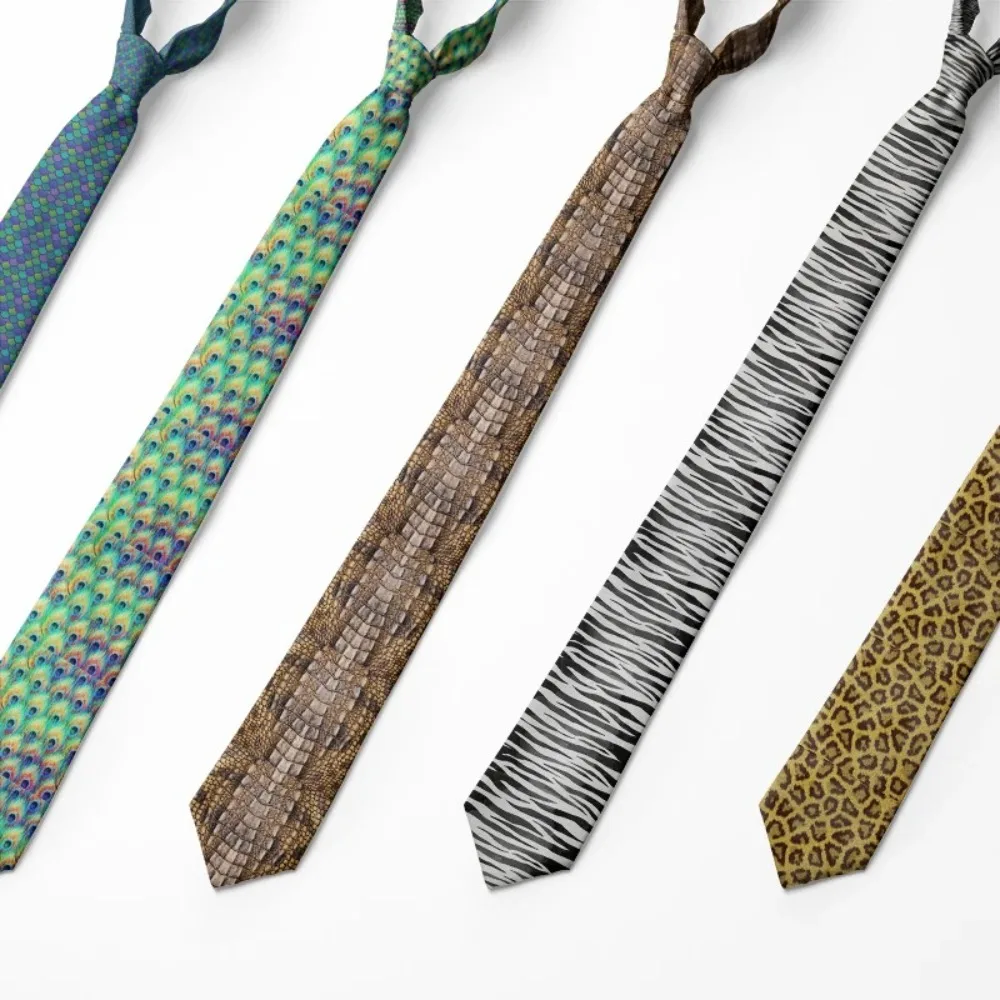Corbata con estampado de serpiente y leopardo para hombre, corbata creativa informal de 8cm, accesorios únicos, regalos de negocios para fiesta de boda - imagen 2