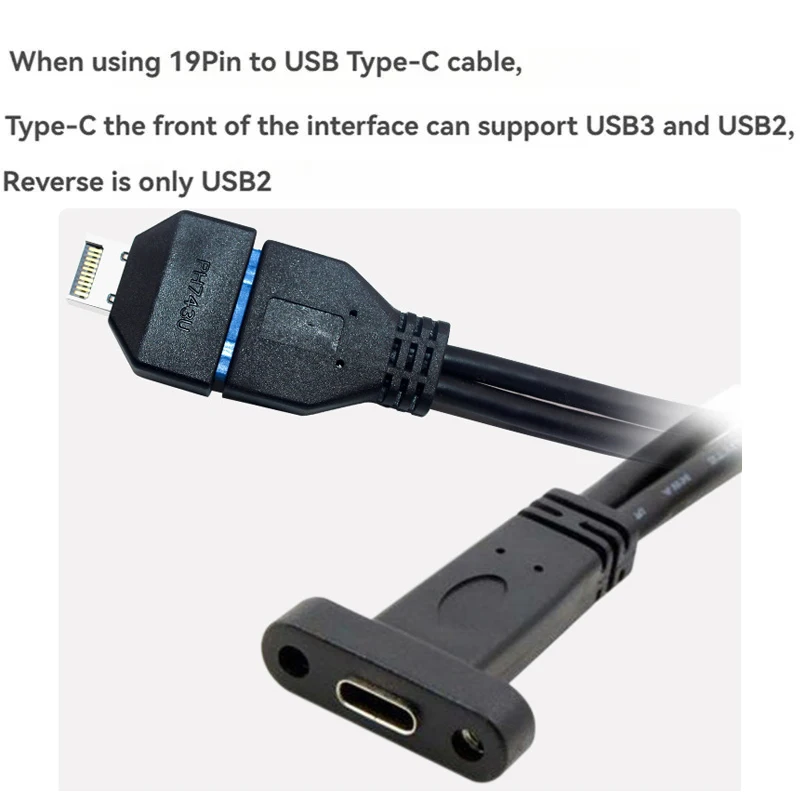 Adaptador de Panel frontal USB 3,0 tipo E, convertidor de placa base de cabezal de 19/20 pines, transferencia de datos de 5Gbps, Plug & Play para PC de escritorio - imagen 3