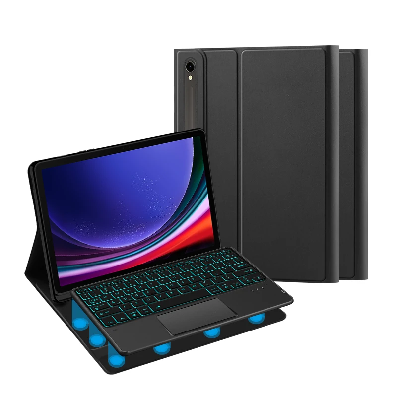 Funda con teclado para tableta HUWEI para Samsung Galaxy Tab S6 Lite 10,4 A8 10,5 S7 S8 S9 11 "S7 FE S7/S8 Plus S9 Plus 12,4" funda inteligente - imagen 3