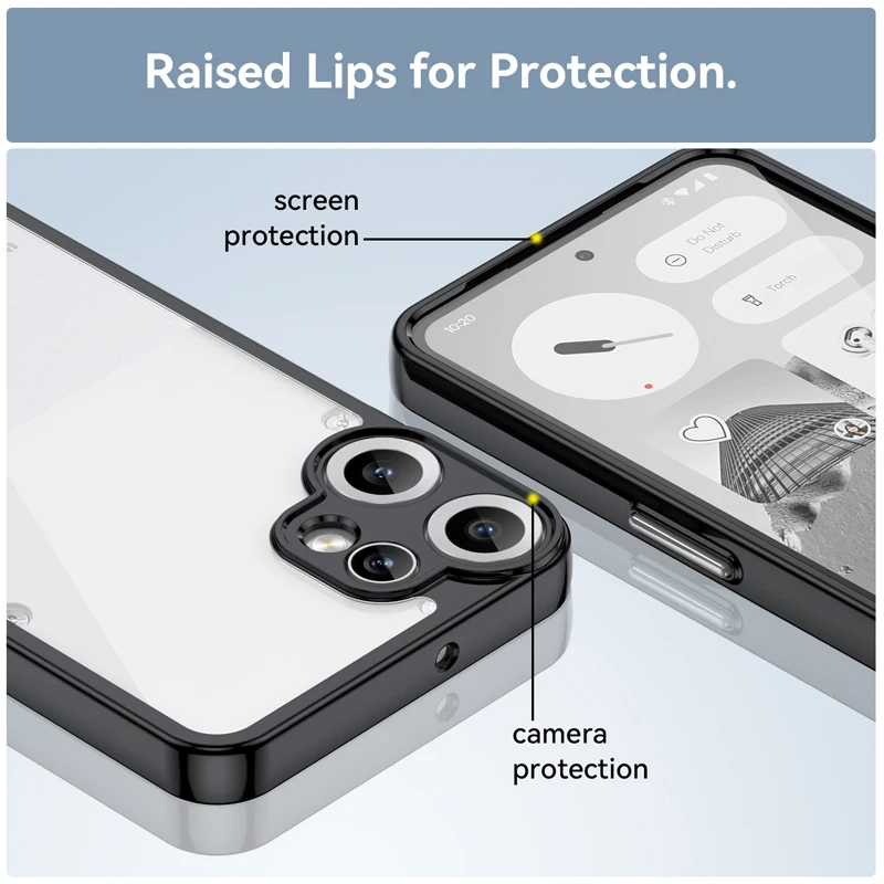 Para nada CMF Phone 2 Pro funda ELVEV transparente duro PC + parachoques suave TPU protección de lente de cámara cubierta transparente - imagen 2