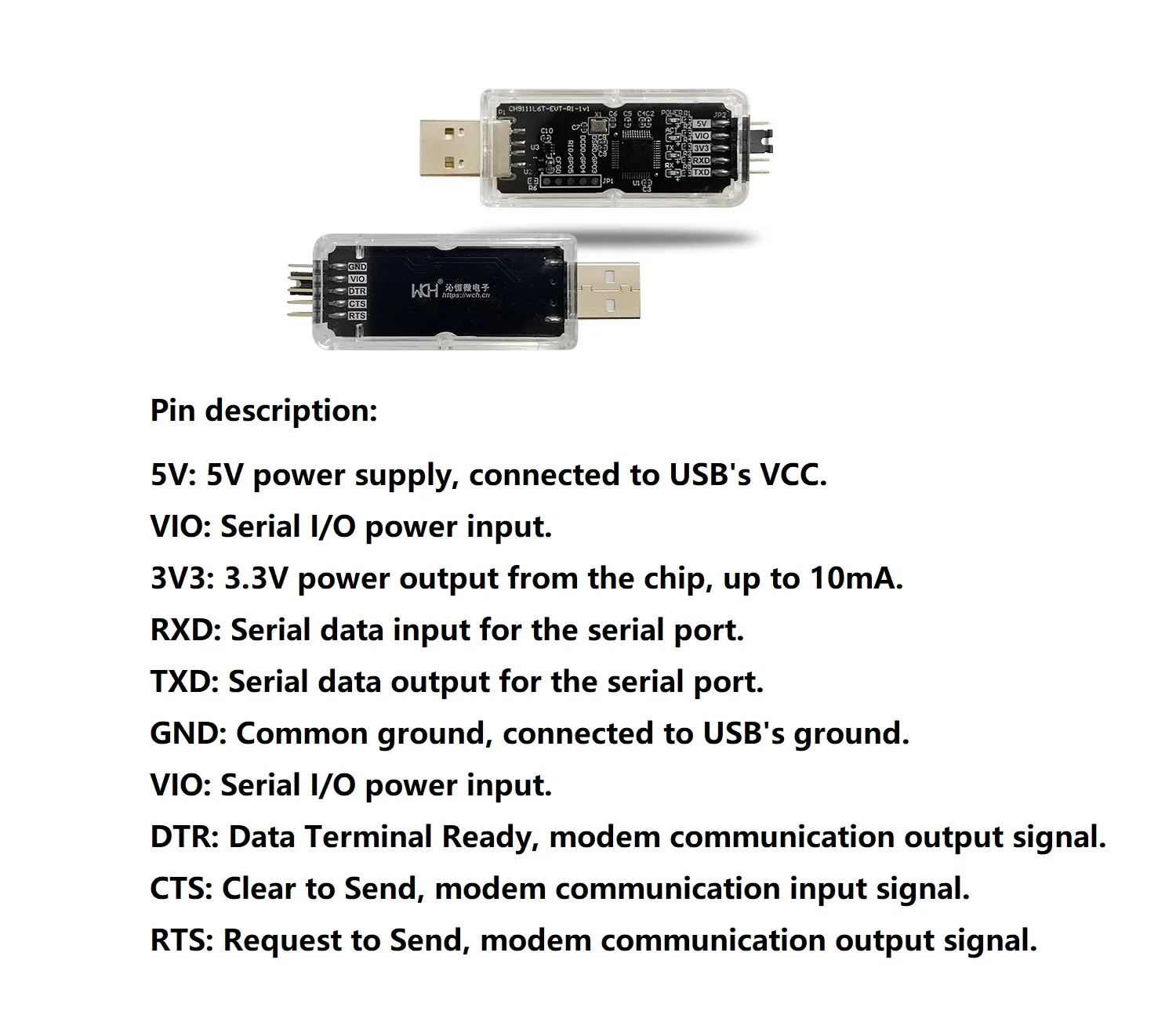 Depurador serie USB a TTL de alta velocidad con chip CH9111, transferencia de datos de 15 Mbps, adquisición de datos TTL y convertidor de descarga - imagen 2