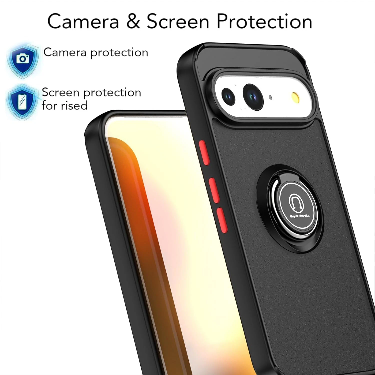 Funda mate armadura para Google Pixel 10 Pro XL 9 Pro 9A, anillo de cubierta, soporte magnético, carcasa a prueba de golpes, Fundas - imagen 4