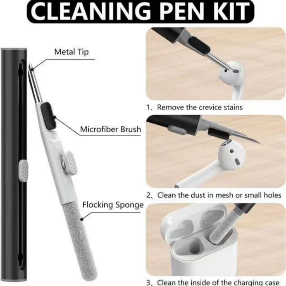 Funda Airpods 2 y 1 con Kit de limpieza, funda protectora de silicona suave para Apple AirPods de 2.a/1a generación, funda de carga con Ke - imagen 3