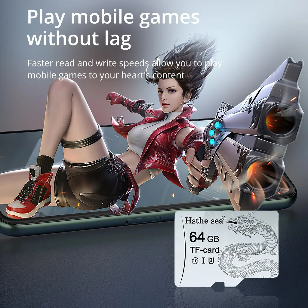 Tarjeta Mini SD Hstthe Sea 64GB U3 A1 Class10 para teléfonos móviles Drones Equipo de Vigilancia TF tarjeta 128GB U3 tarjeta de memoria 32GB U1 - imagen 5